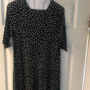 3 DOTS BLACK & WHITE POLKA DOT COTTON DRESS S